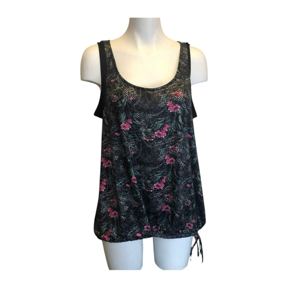 Pennington's Nola Activewear Tank Top Size 1x Floral Tropical Print